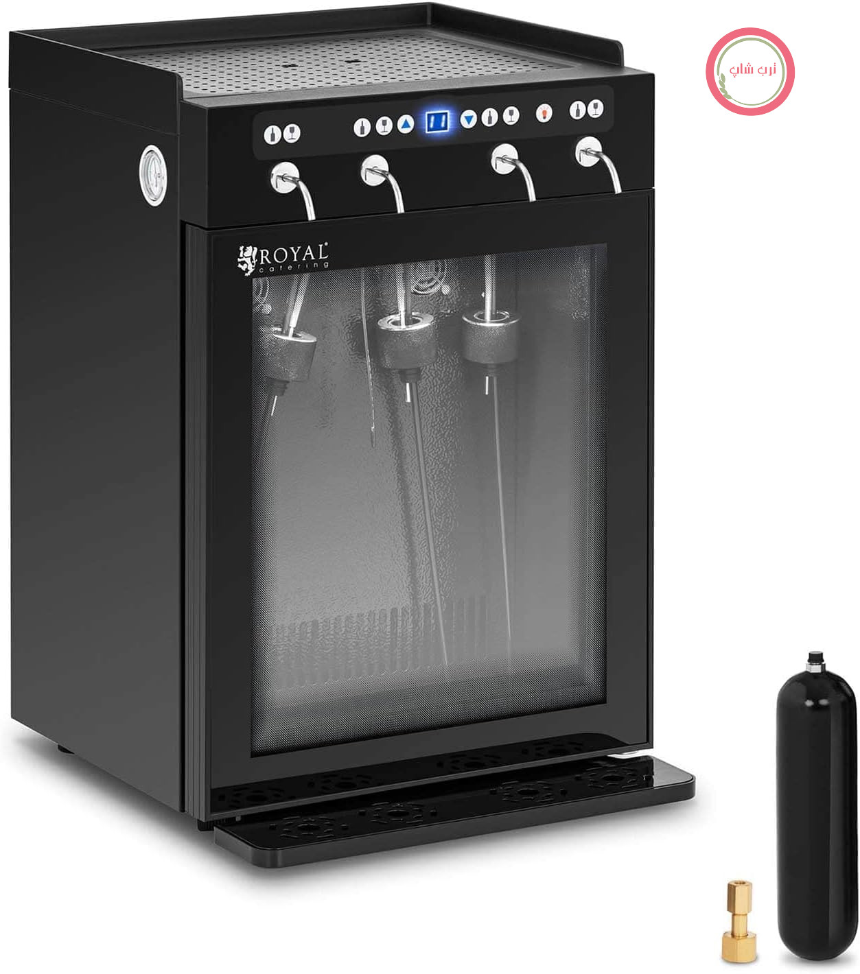 یخچال شراب Royal Catering RC-WDB4 به همراه مخزن نوشیدنی، 4 بطری با دمای 7-18 درجه سانتیگراد