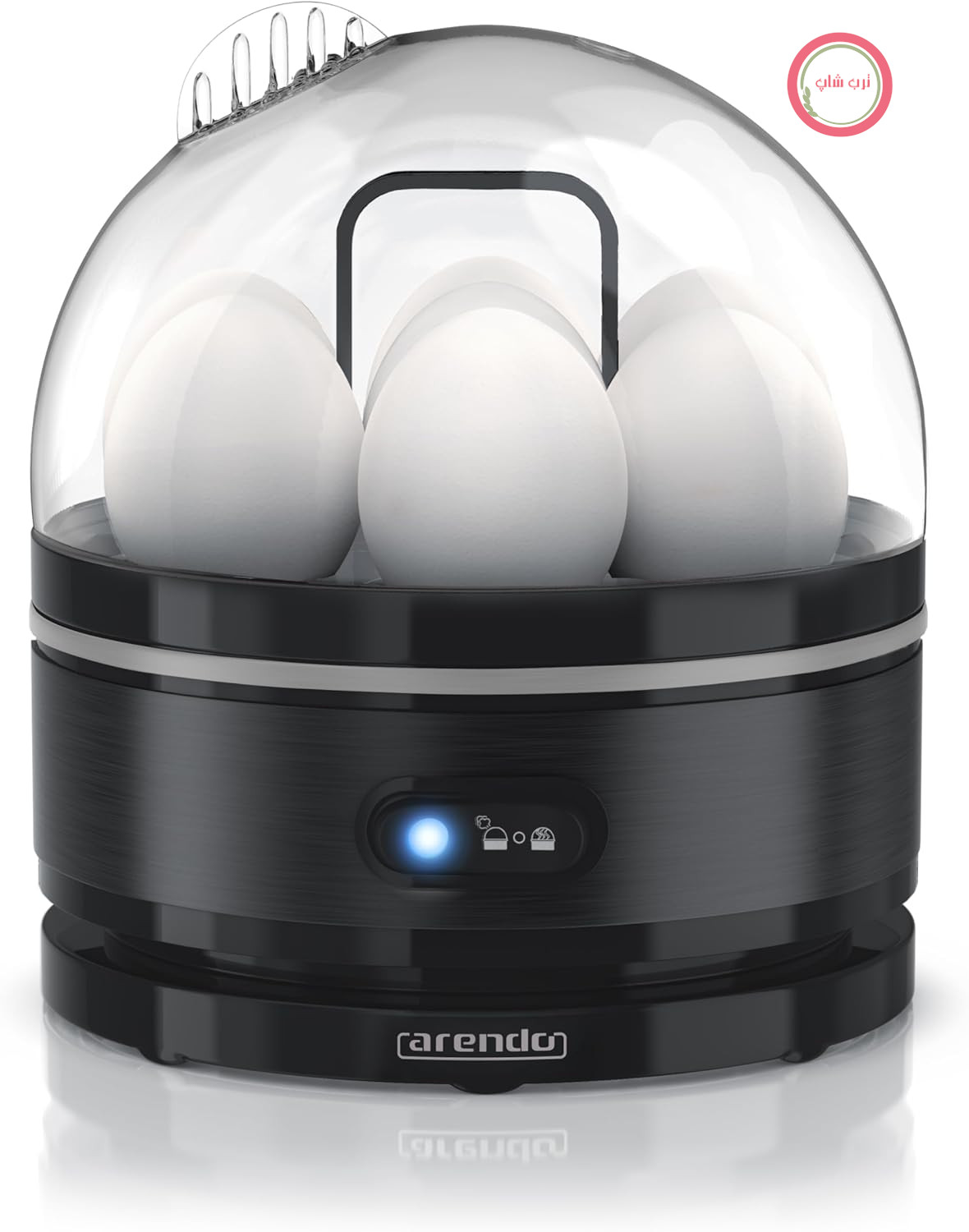 تخم مرغ پز Arendo Sevencook 400 وات – طراحی استیل ضد زنگ – ظرفیت ۱-۷ تخم مرغ – کلید روشن/خاموش – ۳ سطح سختی قابل انتخاب – عملکرد گرم نگه داشتن – سیگنال صوتی – بدون BPA – مشکی