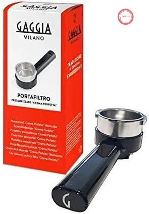 Gaggia 421941312091 Kit Portafiltero pressurizzato con G Druckfilterhalter Crema Perfetta mit Logo G, Farb: Schwarz, Stahl Kunststoff