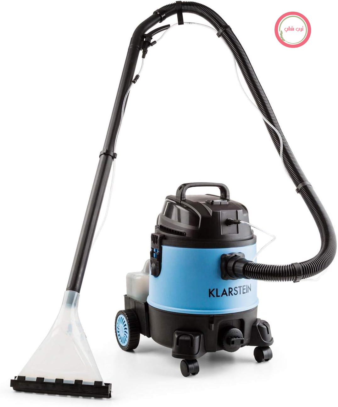 جاروبرقی Klarstein Cleanroom 2G مخصوص آب و خاک، فرش و شامپو، مخزن محکم 20 لیتری، قدرت مکش 1250 وات، خاموش شدن خودکار، لوازم جانبی فراوان، مشکی/آبی