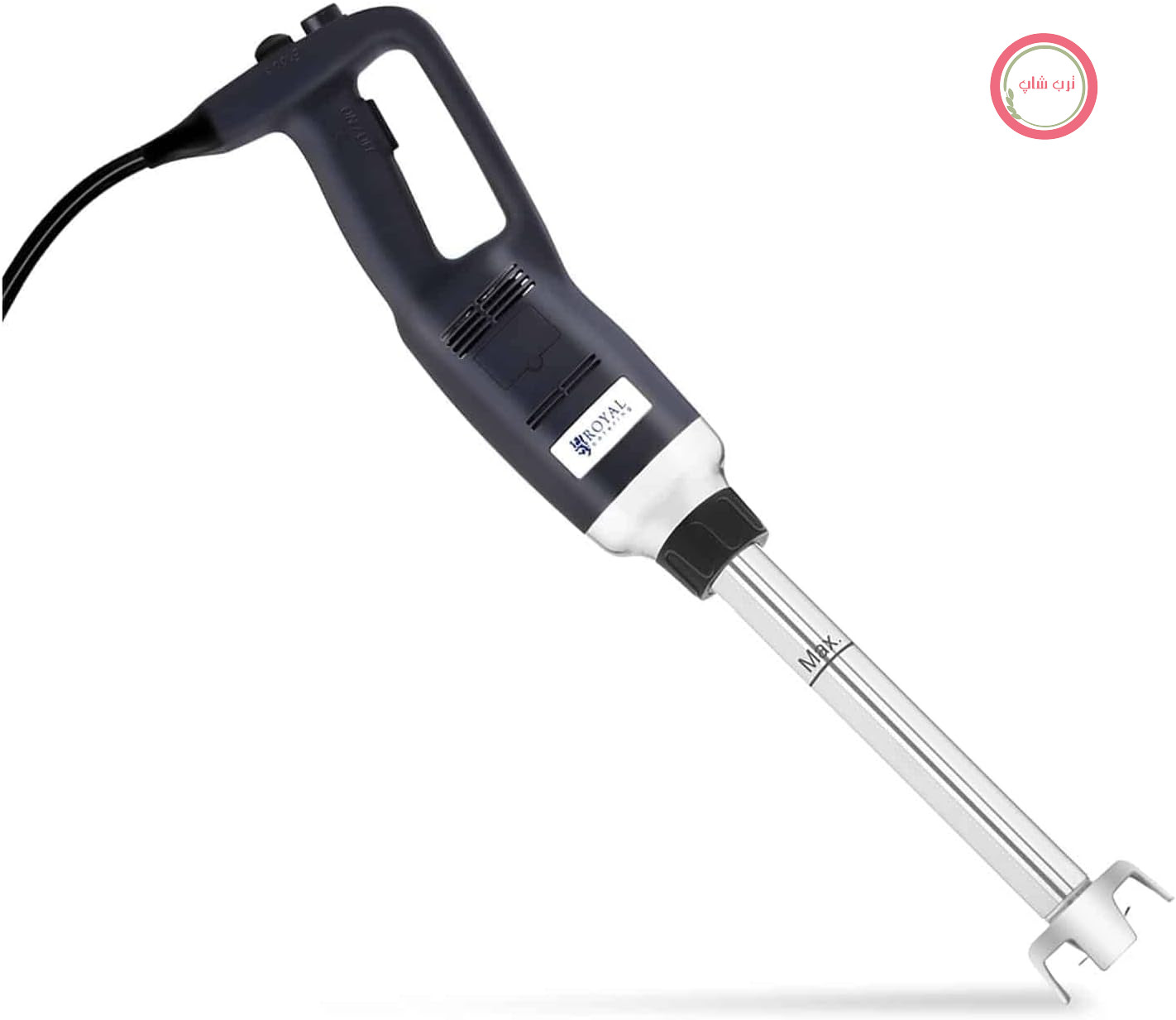 گوشت کوب برقی صنعتی رویال کترینگ آلمان Royal Catering RCSM-500-300P، مخلوط کن غوطه وری، عصای جادویی دسته ارگونومیک، 500 وات، 6000 تا 18000 دور در دقیقه با قابلیت تغییر مداوم، محافظ پاشش آب، شفت مخلوط کن 300 میلی متری