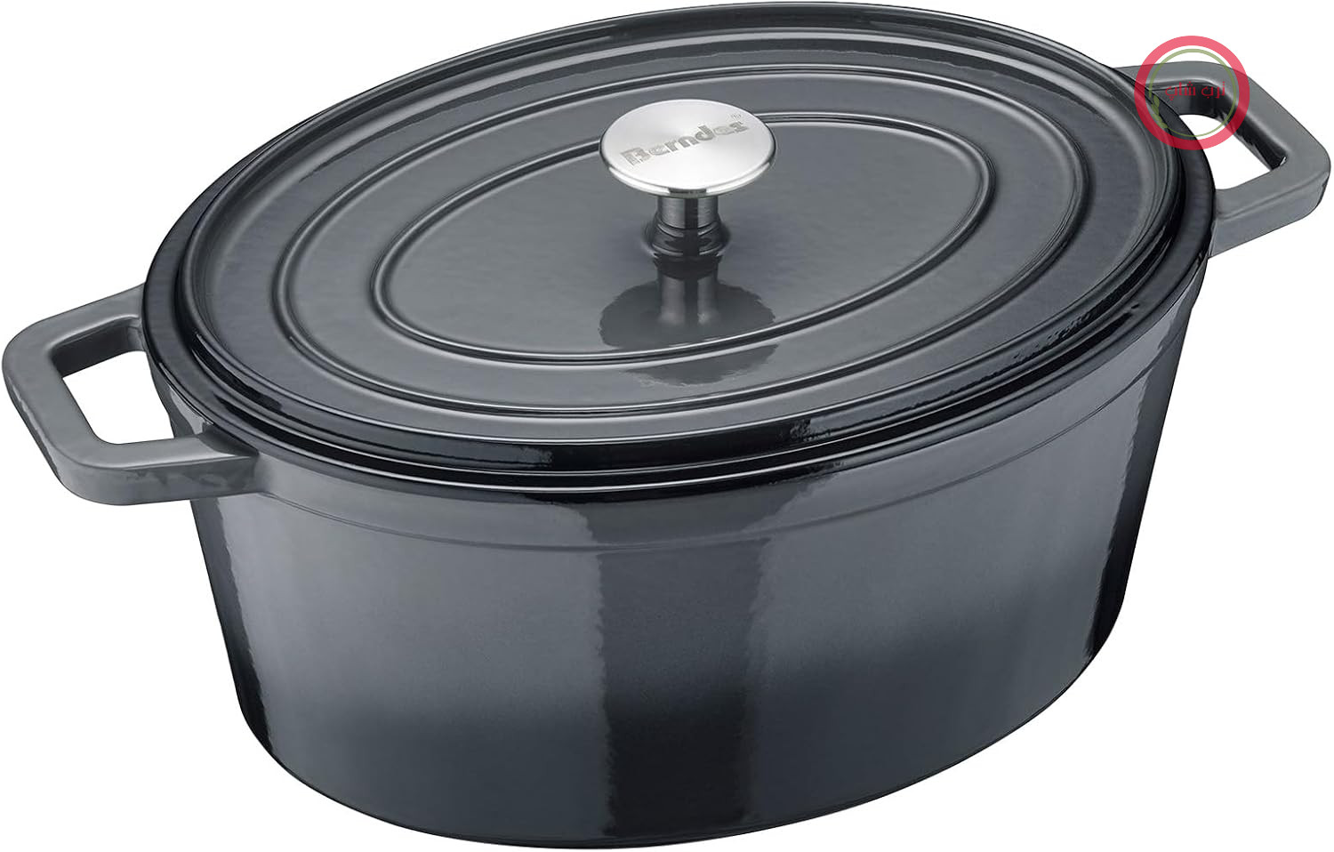 قابلمه چدنی بریان برندس آلمان Berndes B.iron 6 لیتری با درب - 31x24 سانتی‌متر - چدن با روکش لعابی - قابلمه برای پخت و پز و کباب کردن - مناسب برای اجاق‌های القایی - برای انواع اجاق گاز - مشکی/خاکستری
