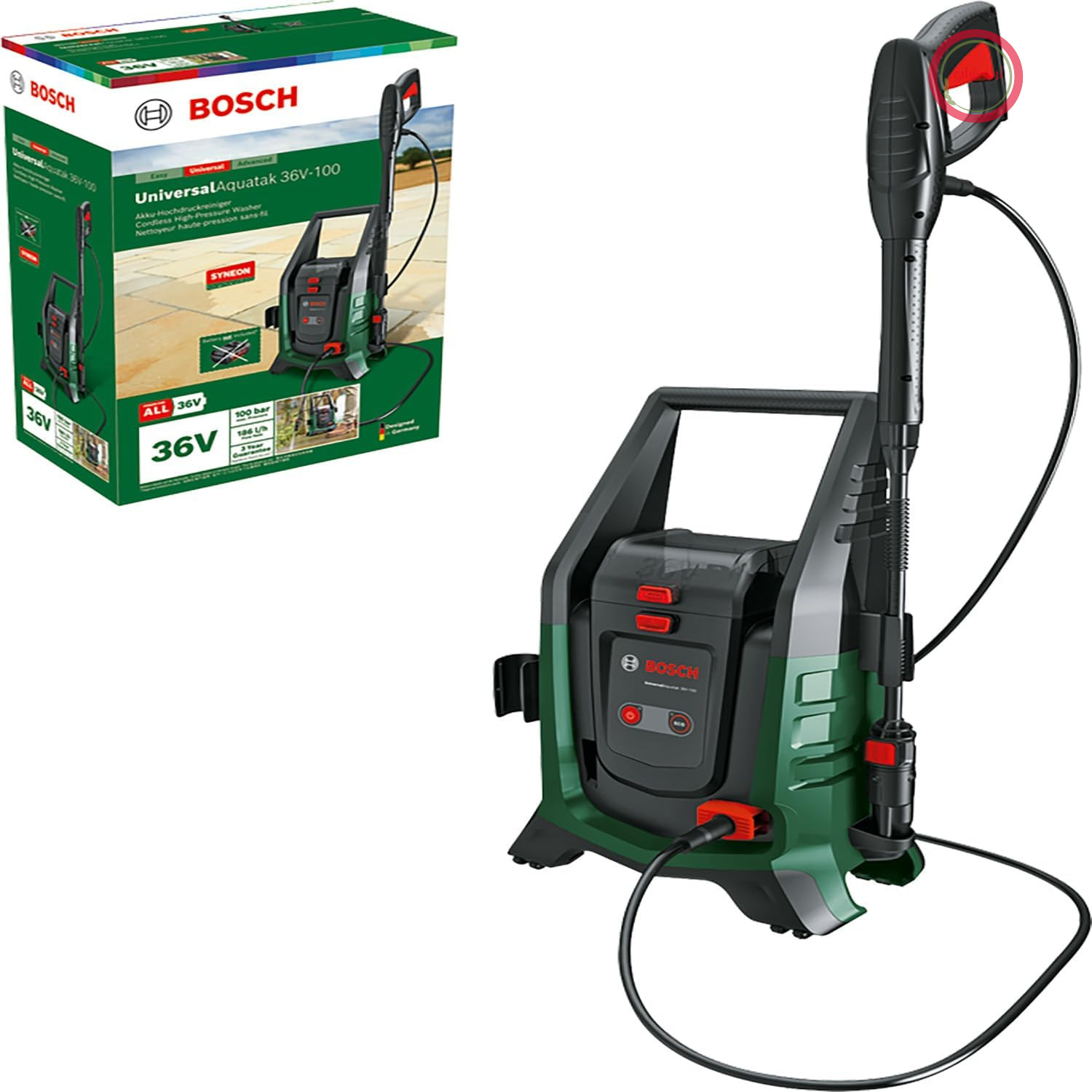 کارواش خانگی و سیار بوش آلمان Bosch مدل UniversalAquatak 36V - 100 (برای نظافت در خانه