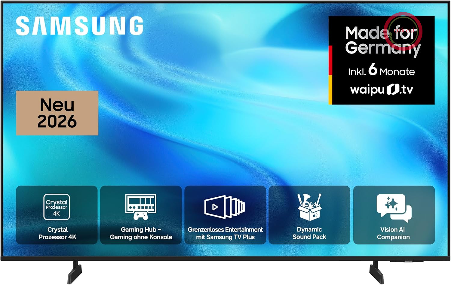 تلویزیون سامسونگ Samsung مدل کریستال U7099H 4K با اندازه ۴۳ اینچ (۱۰۸ سانتی‌متر) و کیفیت UHD، تلویزیون هوشمند با هوش مصنوعی، مدل ۲۰۲۶