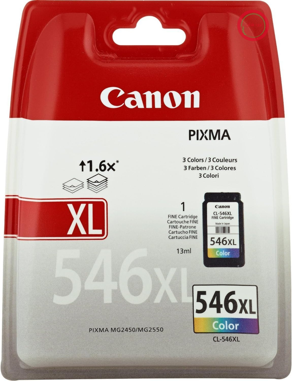 جوهر اصلی کانن CL-546 XL، سایز XL، رنگی، بسته‌بندی پلاستیکی (نسخه قدیمی)