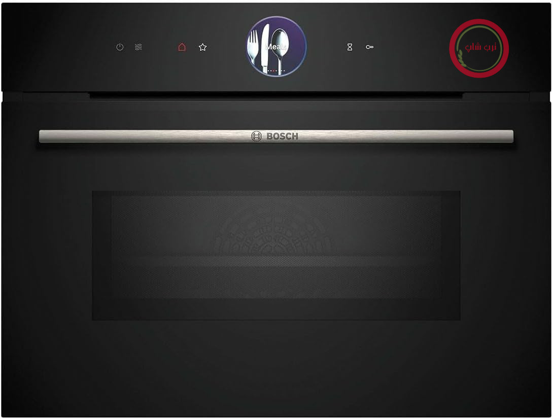 فر توکار هوشمند بوش CMG7241B1، سری 8، با عملکرد مایکروویو، 45 در 60 سانتی‌متر، مشکی، ساخت آلمان، سرخ کردن با هوا، حلقه کنترل دیجیتال، صفحه نمایش لمسی، برنامه‌های خودکار، کمک تمیزکننده