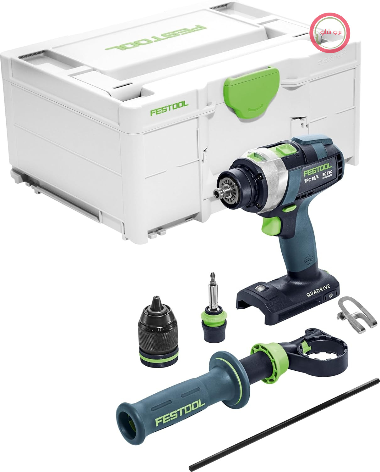 دریل/پیچ‌گوشتی ضربه‌ای بی‌سیم Festool TPC 18/4 I-Basic مدل Quaddrive در Systainer