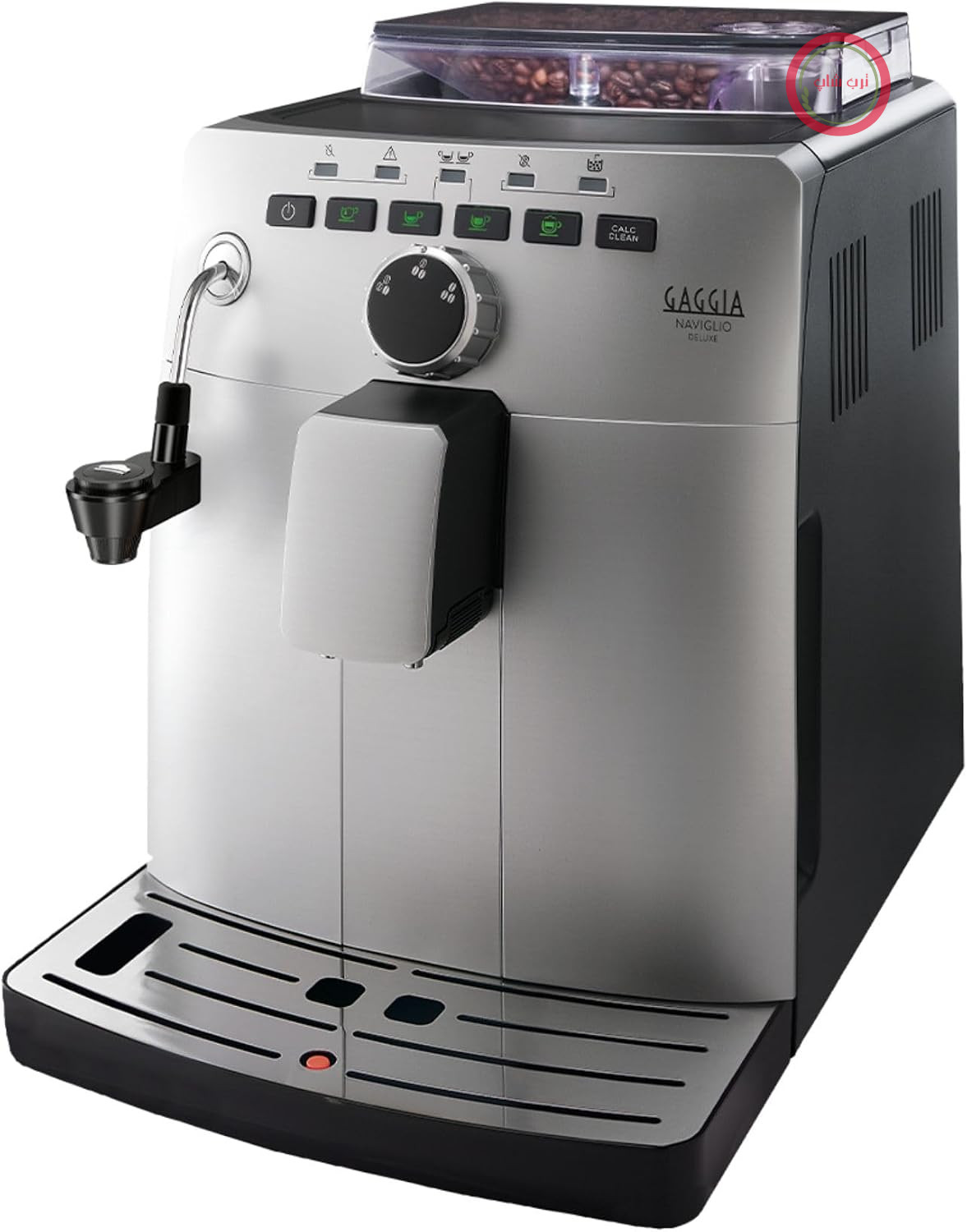 اسپرسو ساز تمام اتوماتیک گاگیا ایتالیا Gaggia HD8749/11 ناویلیو دلوکس، برای اسپرسو و کاپوچینو، دانه‌های قهوه، ۱.۵ لیتر، ۱۵ بار، ۱۸۵۰ وات، ۲۳۰ ولت، نقره‌ای، ۱۰۰٪ ساخت ایتالیا