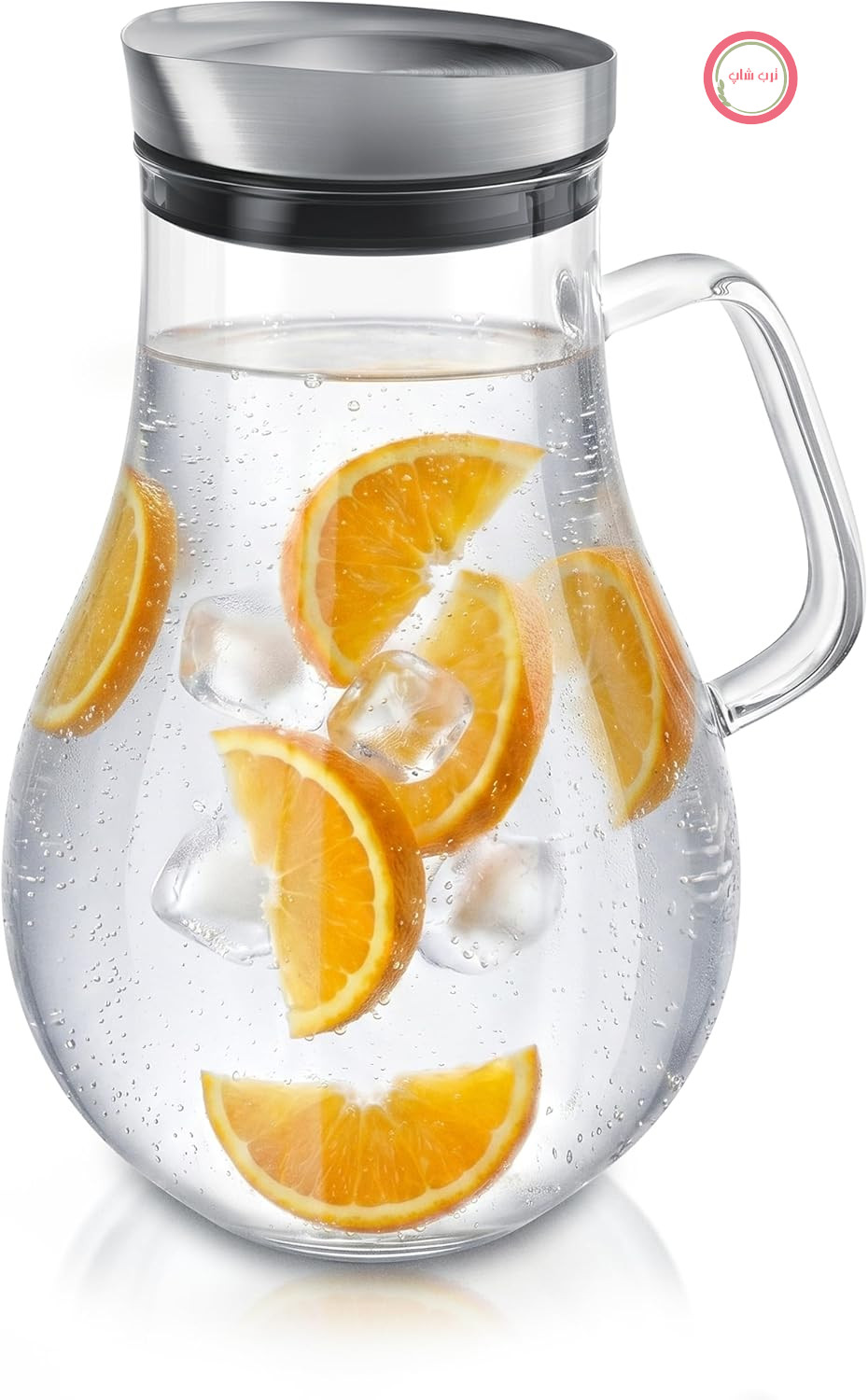 پارچ آب و نوشیدنی شیشه‌ای با درب استیل آرندو آلمان Arendo ظرفیت 2 لیتر