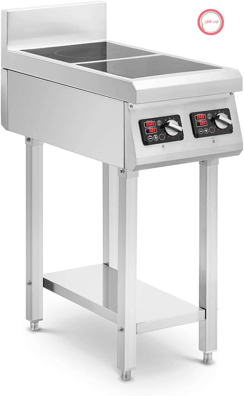 اجاق برقی القایی صنعتی ایستاده رویال کترینگ آلمان Royal Catering RCIK-3500IC2.1 با پایه، ۲ عدد ۲۰ سانتی‌متر، ۱۰ سطح قدرت، تایمر اجاق القایی دوتایی