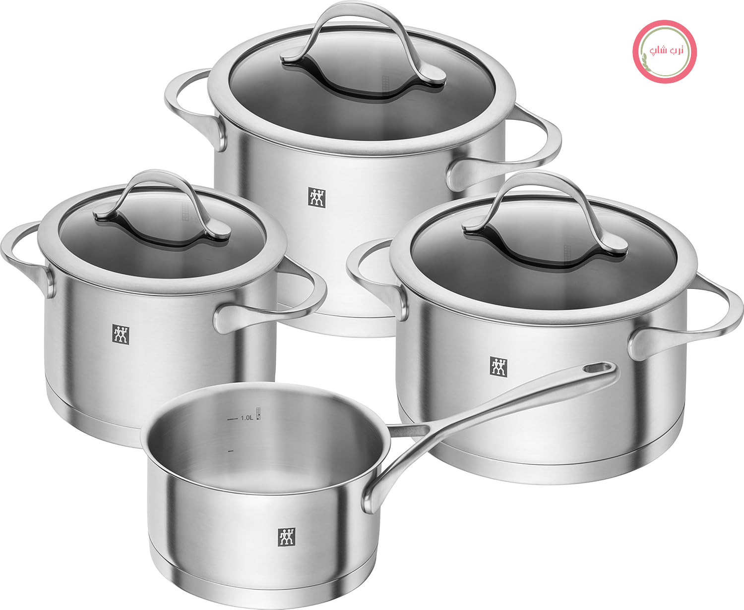 سرویس قابلمه زولینگ آلمان 4 پارچه با درب شیشه‌ای مدل ZWILLING Essence