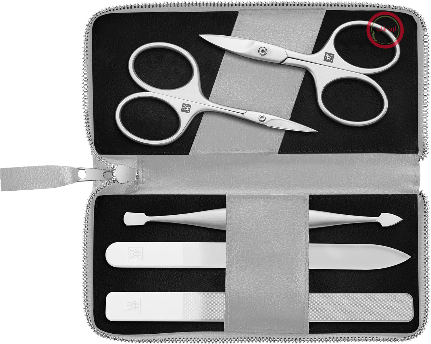ست مراقبت از ناخن و پا زولینگ آلمان ZWILLING - 5 تکه - شامل شانه، دستگاه برش، ناخن گیر، روغن و کیف چرمی وگان