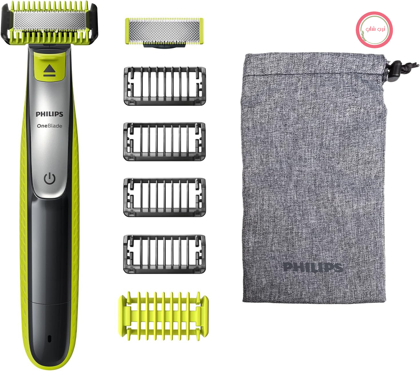 ماشین اصلاح صورت و بدن فیلیپس مدل OneBlade QP2630/30، مناسب برای اصلاح، حالت دادن و کوتاه کردن مو، مناسب برای هر طول مویی، شامل ۱ تیغه اصلی و ۶ سری اصلاح