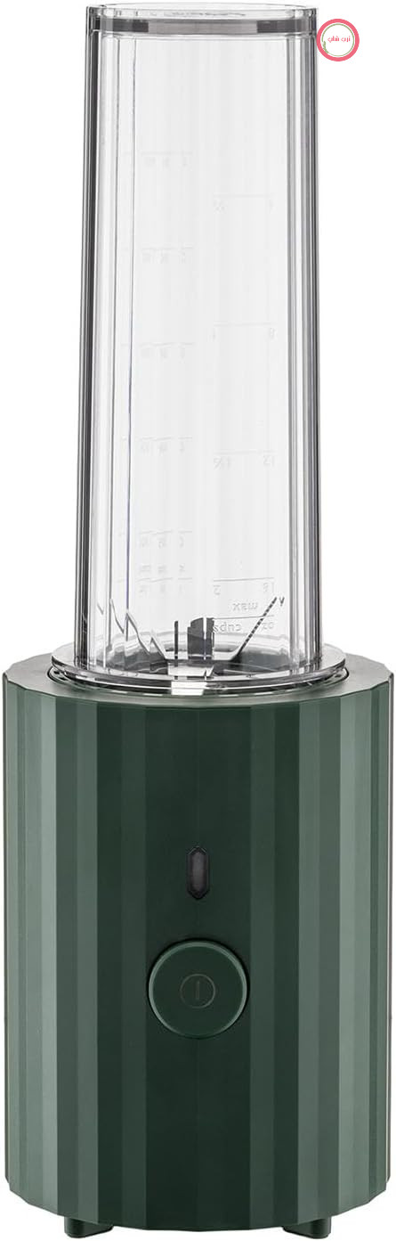مخلوط‌کن شخصی طرح‌دار Alessi Plissé MDL17 GR، ساخته شده از رزین ترموپلاستیک، با ظرف و خردکن کوچک ساخته شده از PCGT، دوشاخه اروپایی، ۳۸۰ وات، سبز