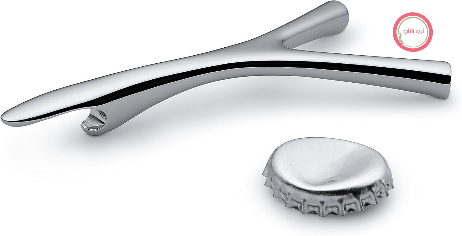 درب بازکن بطری Alessi FGO06 Virgula Divina - استیل ضد زنگ 18/10، براق، نقره‌ای
