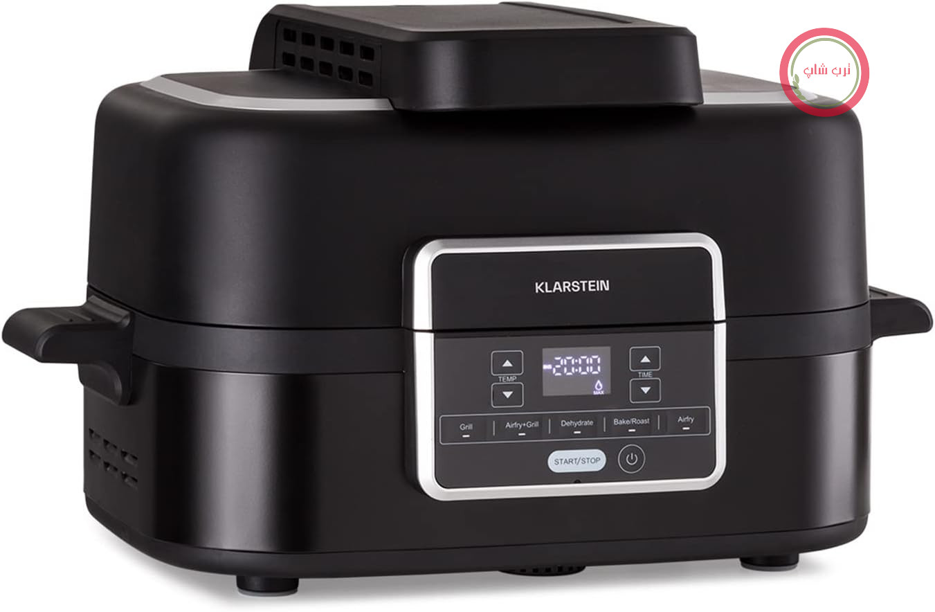 سرخ کن هوای گرم Klarstein 2 در 1 با گریل، سرخ کن هوای گرم با گرمایش سریع 1500 وات، سرخ کن هوای گرم XL، سرخ کن هوای گرم برای سرخ کردن عمیق، سرخ کن هوای گرم + لوازم جانبی، صفحه گریل، سبد سرخ کردن، تایمر، 5 لیتر