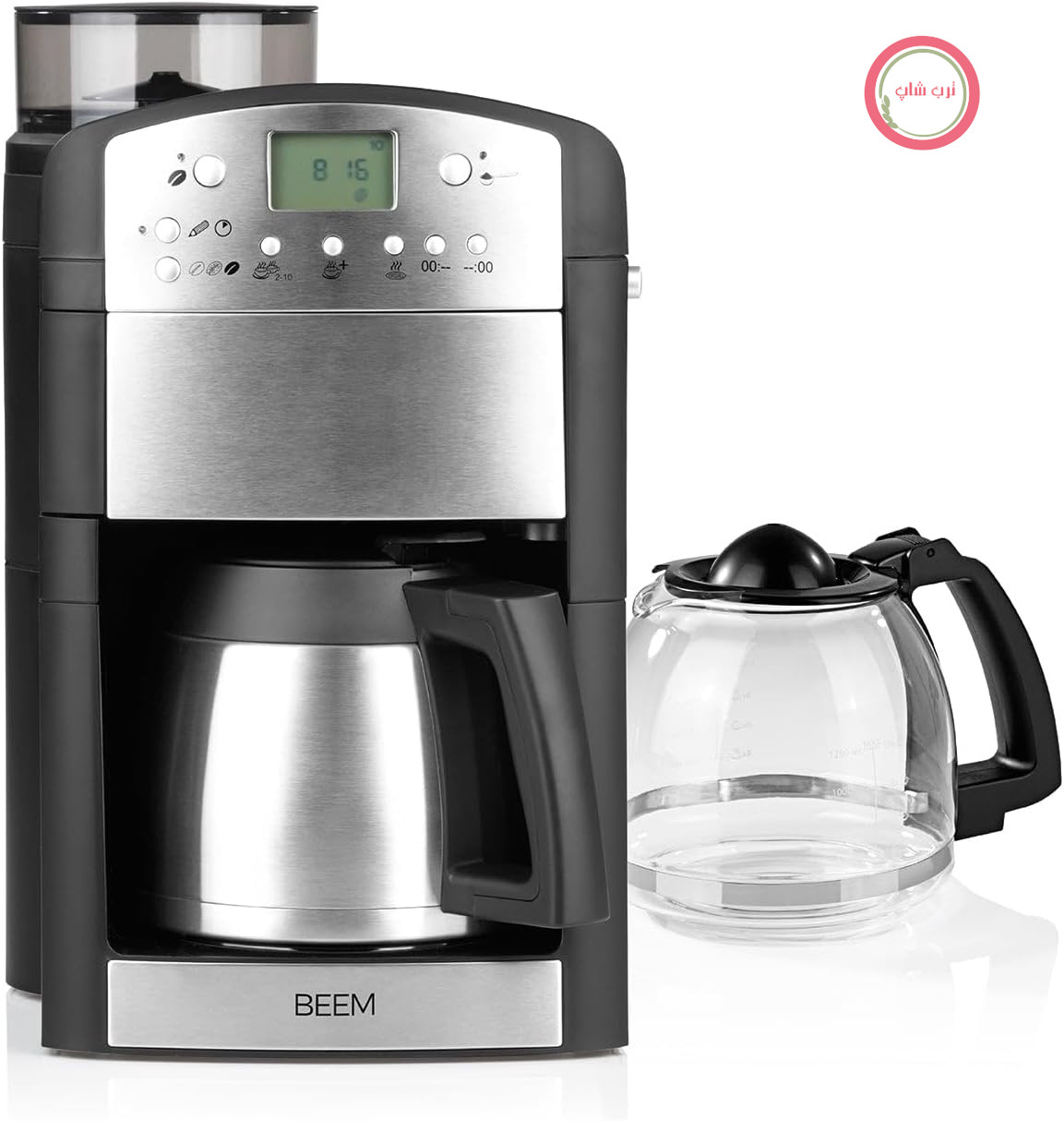 دستگاه قهوه ساز فیلتردار BEEM FRESH-AROMA-PERFECT با آسیاب - شیشه و قوری عایق | تایمر 24 ساعته | 1000 وات | صفحه گرم کننده