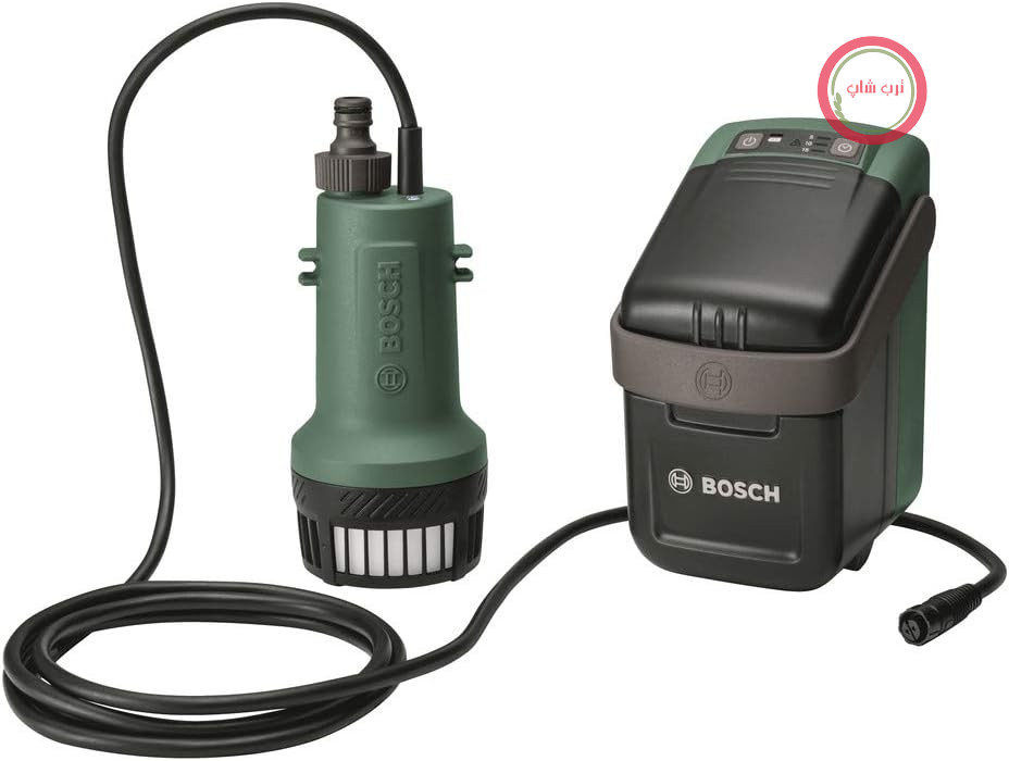پمپ شناور باغبانی بوش آلمان Bosch مدل ۱۸، پمپ شناور بی‌سیم (۱ باتری، سیستم ۱۸ ولت، در جعبه)، ۲۵ متر، سبز