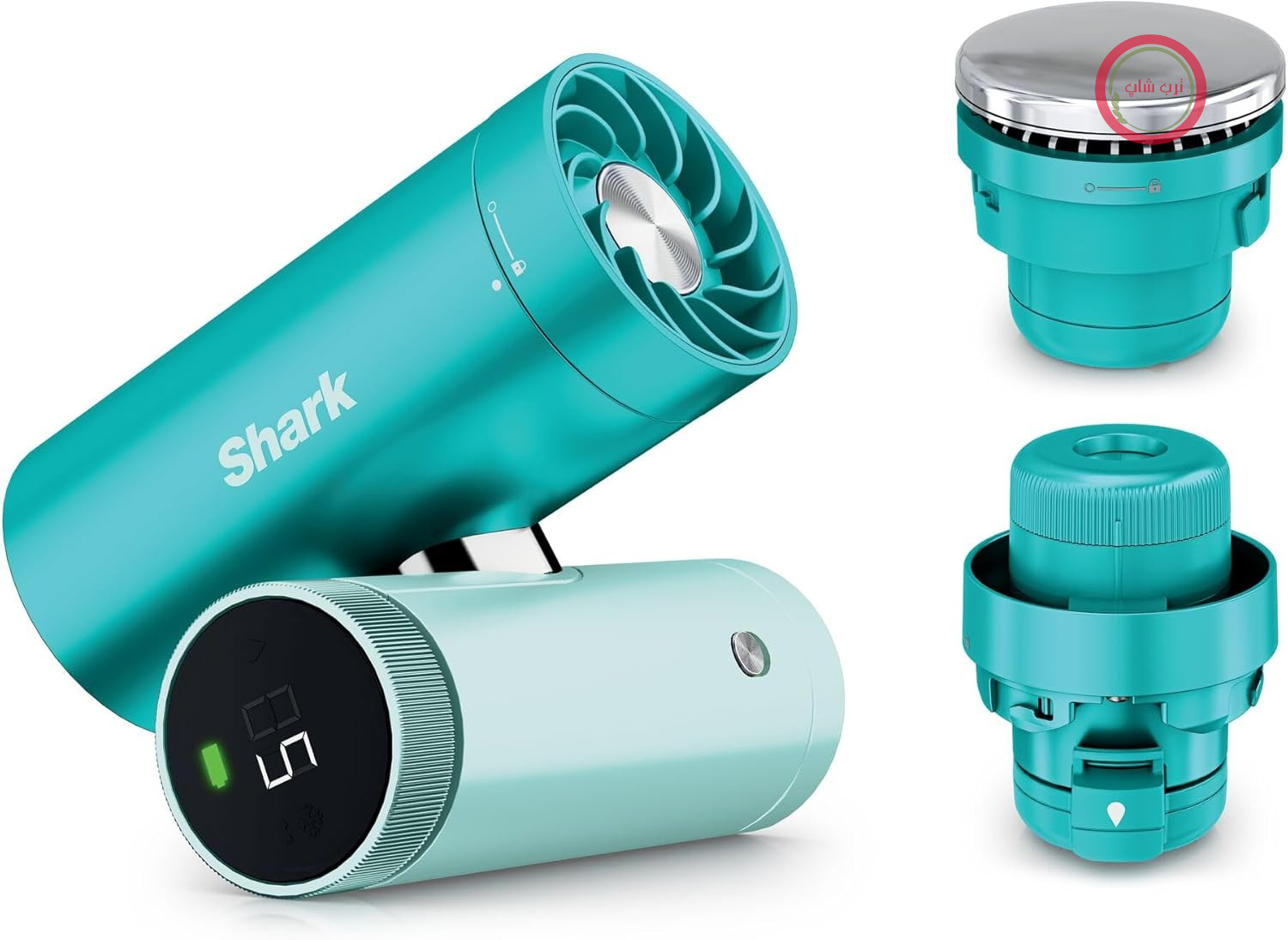پنکه دستی پرسرعت Shark ChillPill 3 در 1، سیستم مه پاش و InstaChill، با 3 قطعه خنک کننده، طراحی مناسب برای سفر، Glacier FA022EUBL