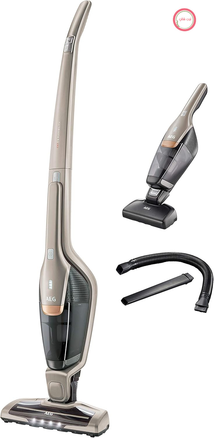 جارو شارژی آاگ آلمان AEG مدل CX7-2-S360 طلایی؛ دوکاره ۲ در ۱ بدون کیسه با سری حیوانات