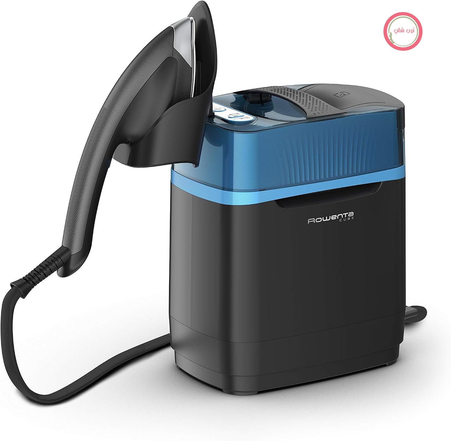 اتو بخار ایستاده روونتا آلمان برس بخار Rowenta Cube UR2020، 2170 وات، فشار بخار 5.8 بار، مخزن 1.1 لیتری، از بین برنده چین و چروک، بوهای نامطبوع و ضدعفونی کننده، تا 200 گرم در دقیقه، سیستم قابل حمل، مشکی