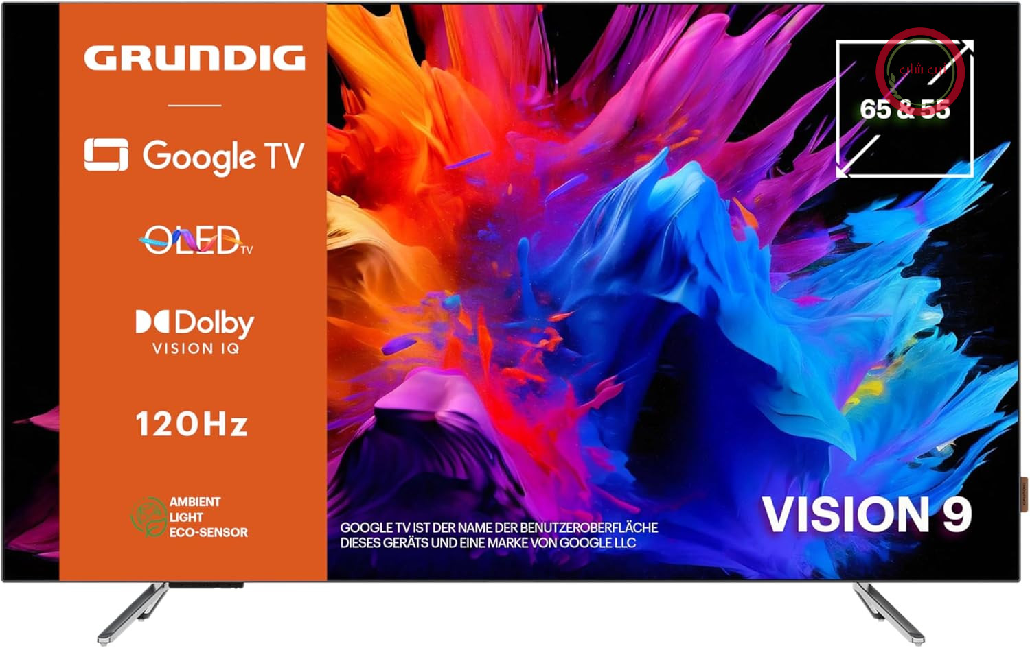 تلویزیون ۶۵ اینچی (۱۶۴ سانتی‌متری) GRUNDIG 65 GOB 9480 مجهز به گوگل تی‌وی، تلویزیون OLED، 4K UHD، دالبی ویژن آی‌کیو، دالبی اتموس، صدای ۶۰ وات، کنترل صوتی هی گوگل، تلویزیون هوشمند، بلوتوث، نقره‌ای