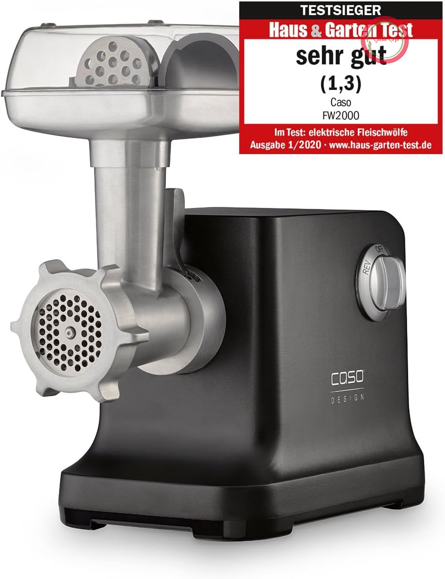 چرخ گوشت کاسو آلمان CASO FW 2000 Black، توان 2000وات، تیغه تیتانیومی و عملکرد معکوس