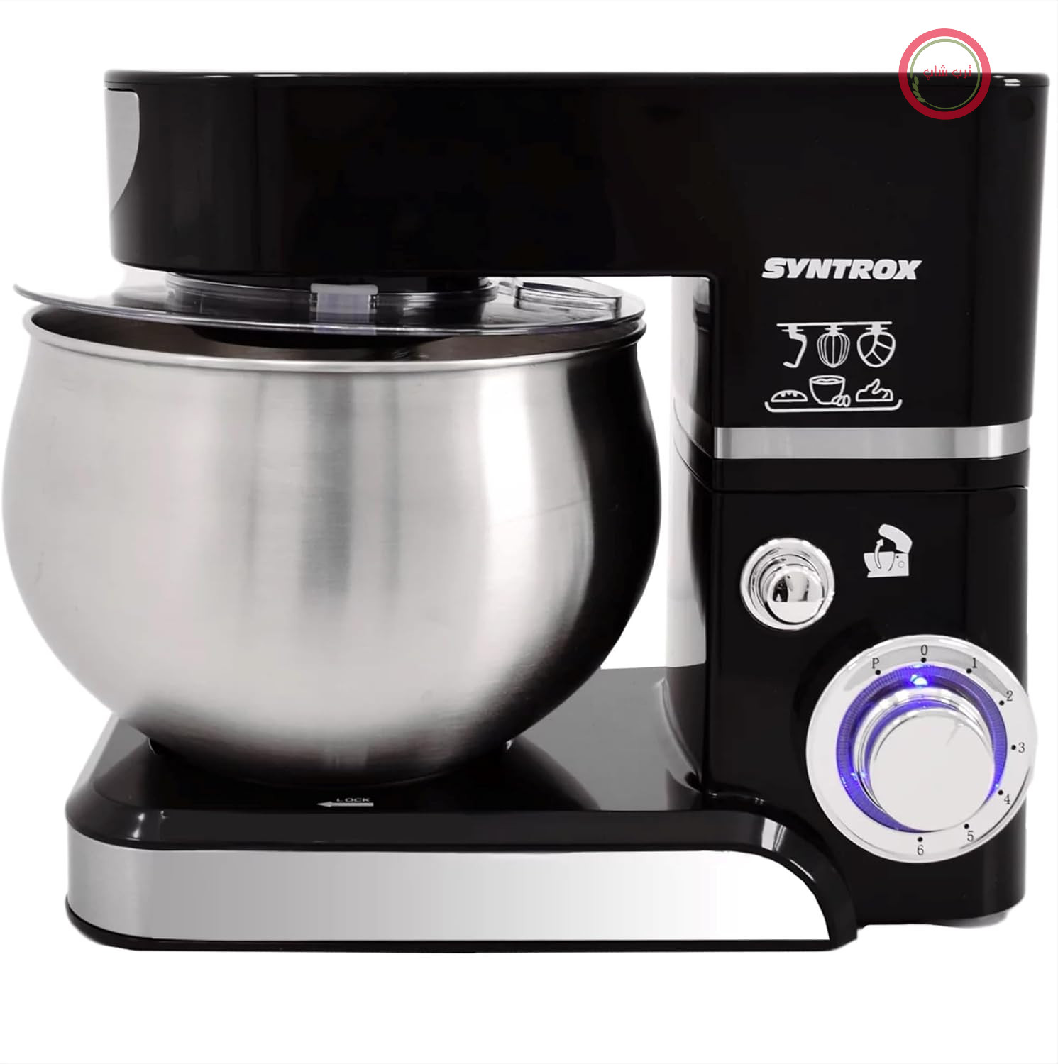 غذاساز و خمیرزن سینتروکس آلمان Syntrox Germany مدل Basic 5 لیتری، پایه‌های لاستیکی ضد لغزش و پایدار، طراحی با کیفیت بالا، غذاساز چند منظوره (مشکی)