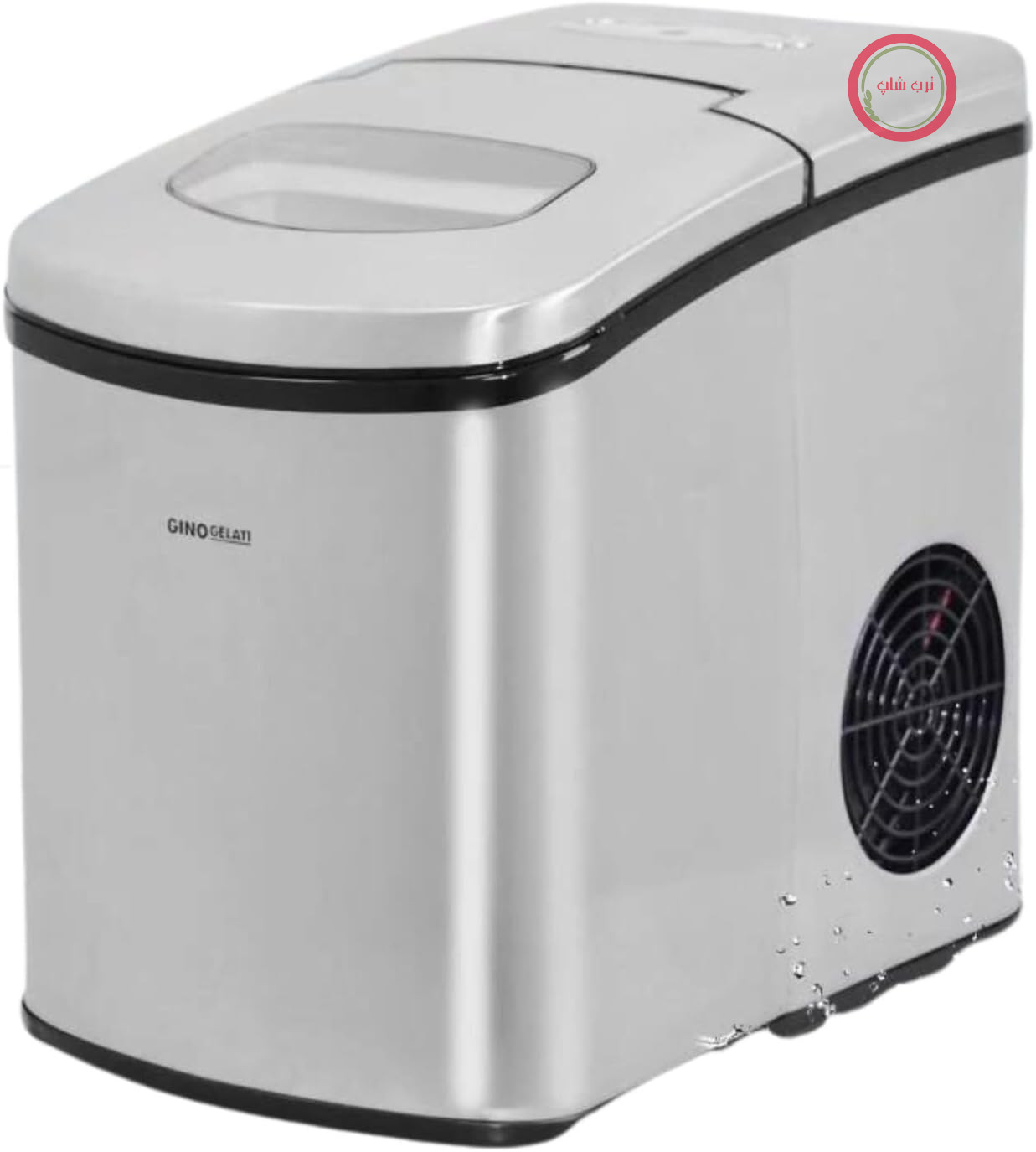 دستگاه یخ‌ساز استیل ضد زنگ Syntrox مدل Tremad (نمایشگر)، یخ‌ساز دیجیتال، تولید یخ، محفظه استیل ضد زنگ، پنجره شفاف، مبرد سازگار با محیط زیست