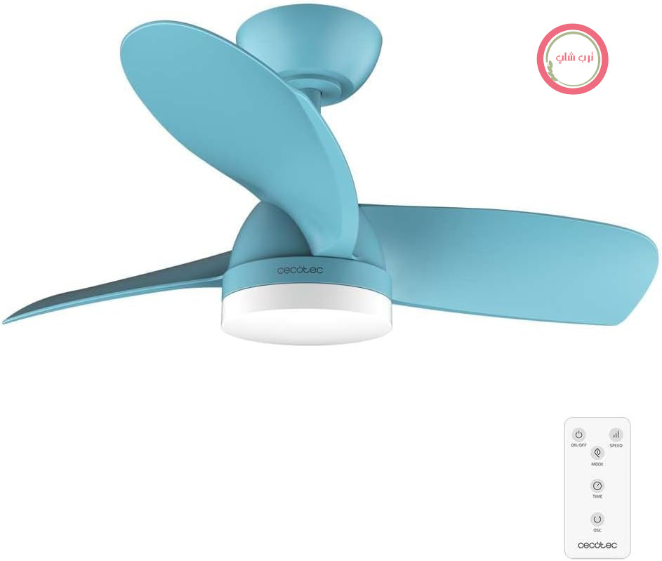 پنکه سقفی چراغ‌دار سکوتک اسپانیا Cecotec Aero 3050 موتور جریان مستقیم DC چراغ LED، کنترل از راه دور آبی