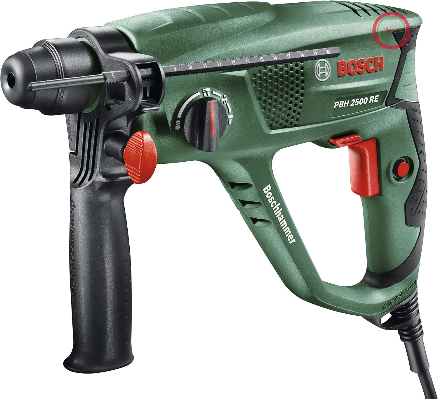 دریل چکشی بوش آلمان Bosch مدل PBH 2500 RE (سه نظام SDS، تنظیم عمق، دسته اضافی، بدنه 600 وات