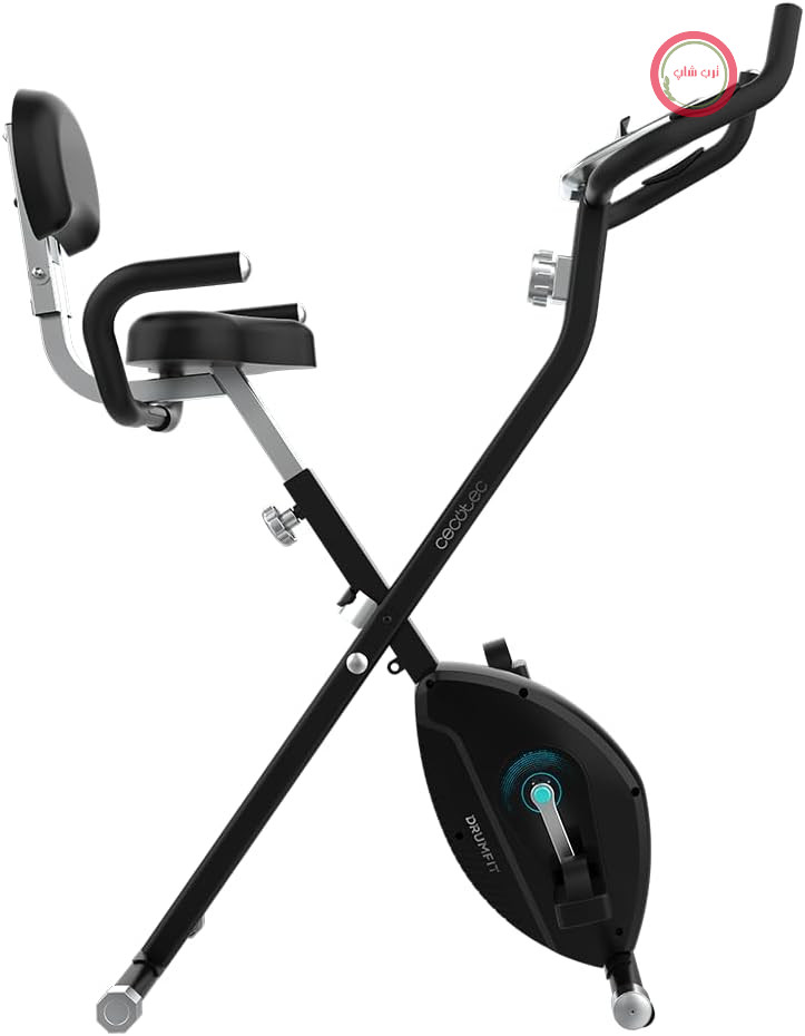 دوچرخه ثابت تاشو پشتی‌دار سکوتک اسپانیا Cecotec DrumFit X-Bike Neo Ultra، با مقاومت مغناطیسی قابل تنظیم، نمایشگر LCD و جایگاه تبلت
