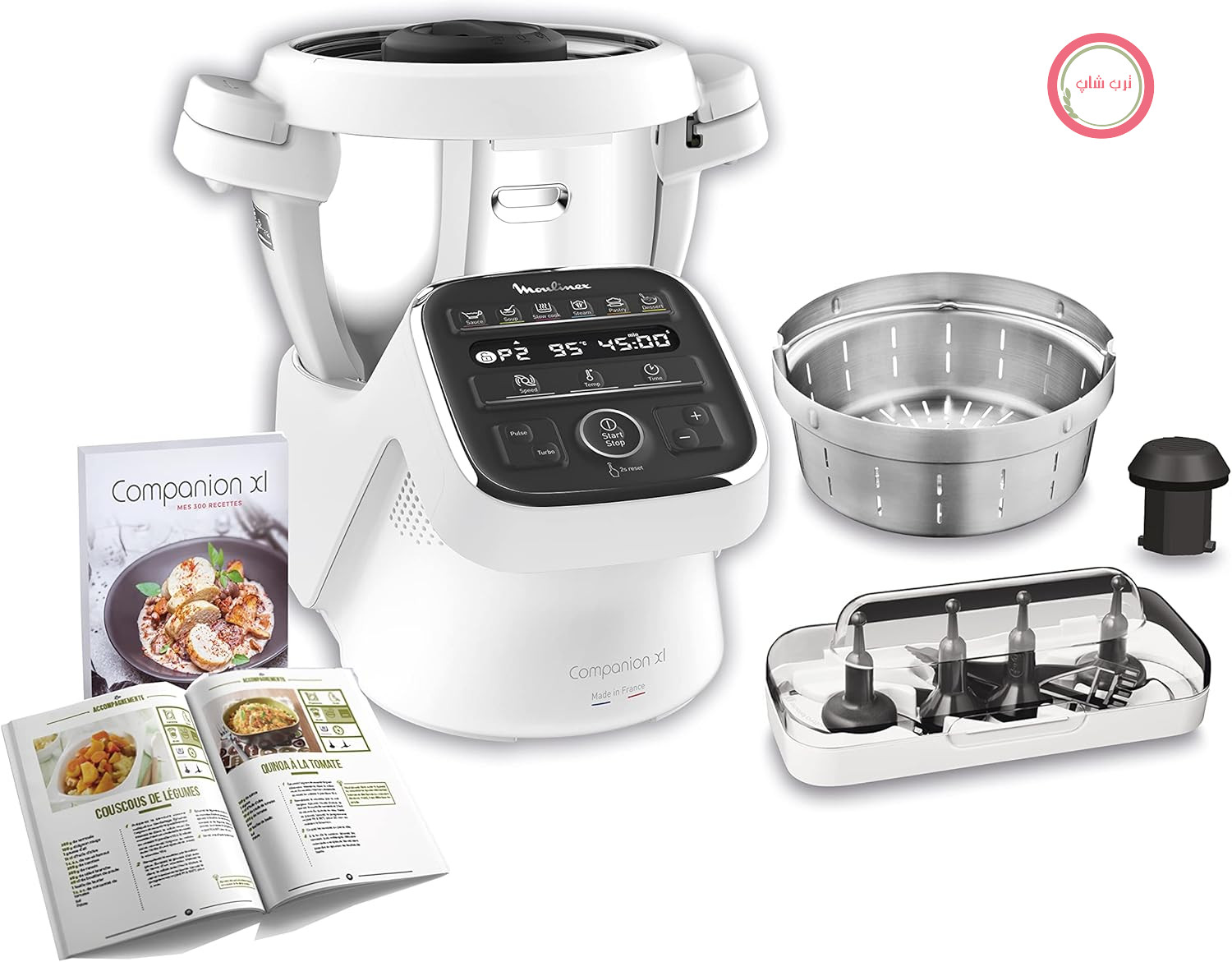 غذا ساز ماشین آشپزخانه مولینکس فرانسه Moulinex مدل HF80CB10 – قدرت ۱۵۵۰ وات، ظرفیت ۴.۵ لیتر، ۱۲ برنامه خودکار