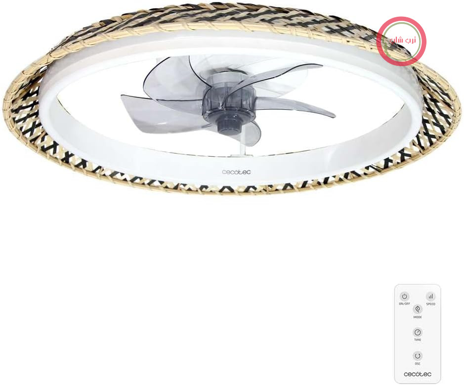 پنکه سقفی چراغ‌دار سکوتک اسپانیا Cecotec LampAero 610 | کنترل از راه دور، تایمر چراغ با ۳ رنگ نور، با طراحی طبیعی و دکوراتیو