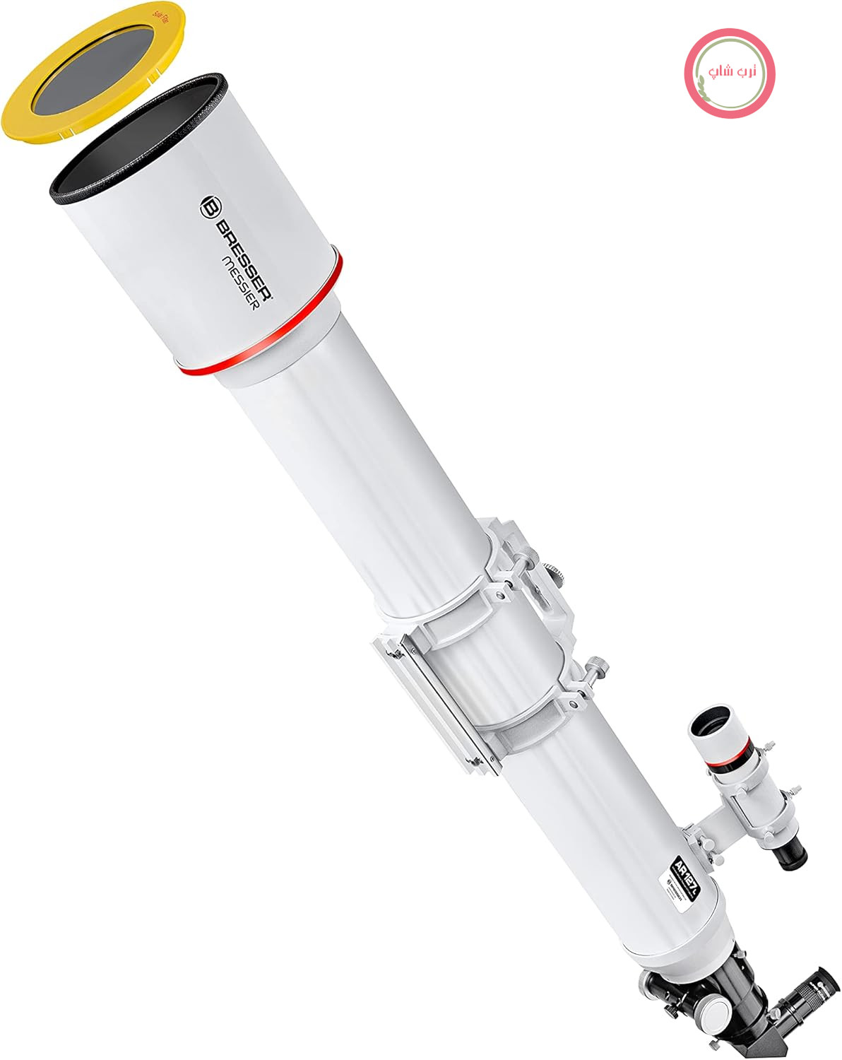 لوله اپتیکی Bresser Messier AR-127L/1200 | ماه، سیارات، اعماق آسمان، آداپتور گوشی هوشمند، بزرگنمایی 254 برابر، فوکوسر هگزافوک، اتصال T2، چشمی 26 میلی‌متری، صفحه ستاره‌ای