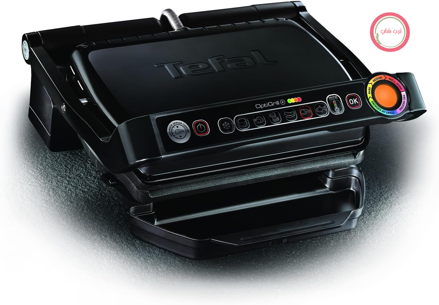 گریل تماسی TEFAL GC7128 OPTIGRILL+ مشکی [6 برنامه خودکار؛ حالت دستی با 4 سطح دما؛ نتایج عالی کباب کردن به لطف اندازه‌گیری ضخامت]