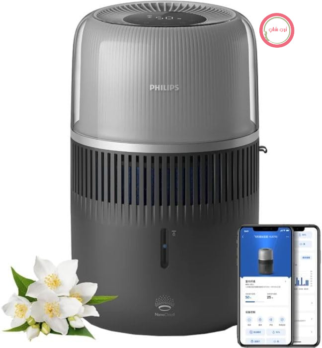 دستگاه رطوبت ساز هوا فیلیپس مدل Philips HU5710/03، 4.5 لیتر، 56 متر مربع، حالت شب، 3 حالت سرعت، خاکستری زغالی
