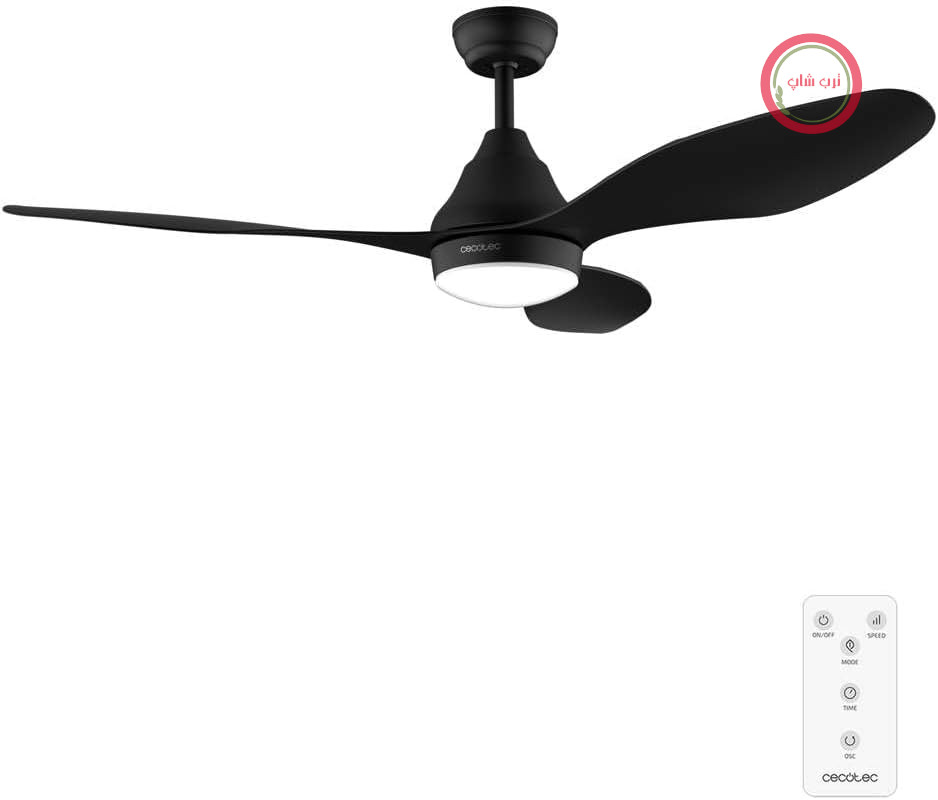 پنکه سقفی سکوتک اسپانیا Cecotec با چراغ Aero 5200 مشکی، 62 وات، قطر 48 اینچ با چراغ