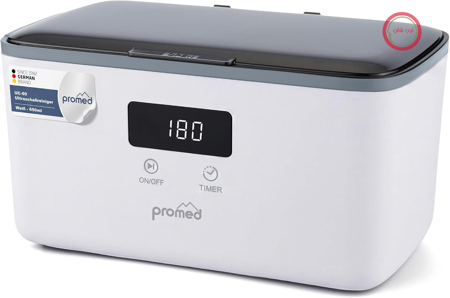 تمیزکننده اولتراسونیک Promed UC-60 سفید 650 میلی‌لیتری – دستگاه تمیزکننده اولتراسونیک 45 کیلوهرتز، 50 وات، حمام اولتراسونیک برای عینک، جواهرات، ساعت، بریس و دندان مصنوعی، دستگاه تمیزکننده عینک - 5 برنامه تایمر