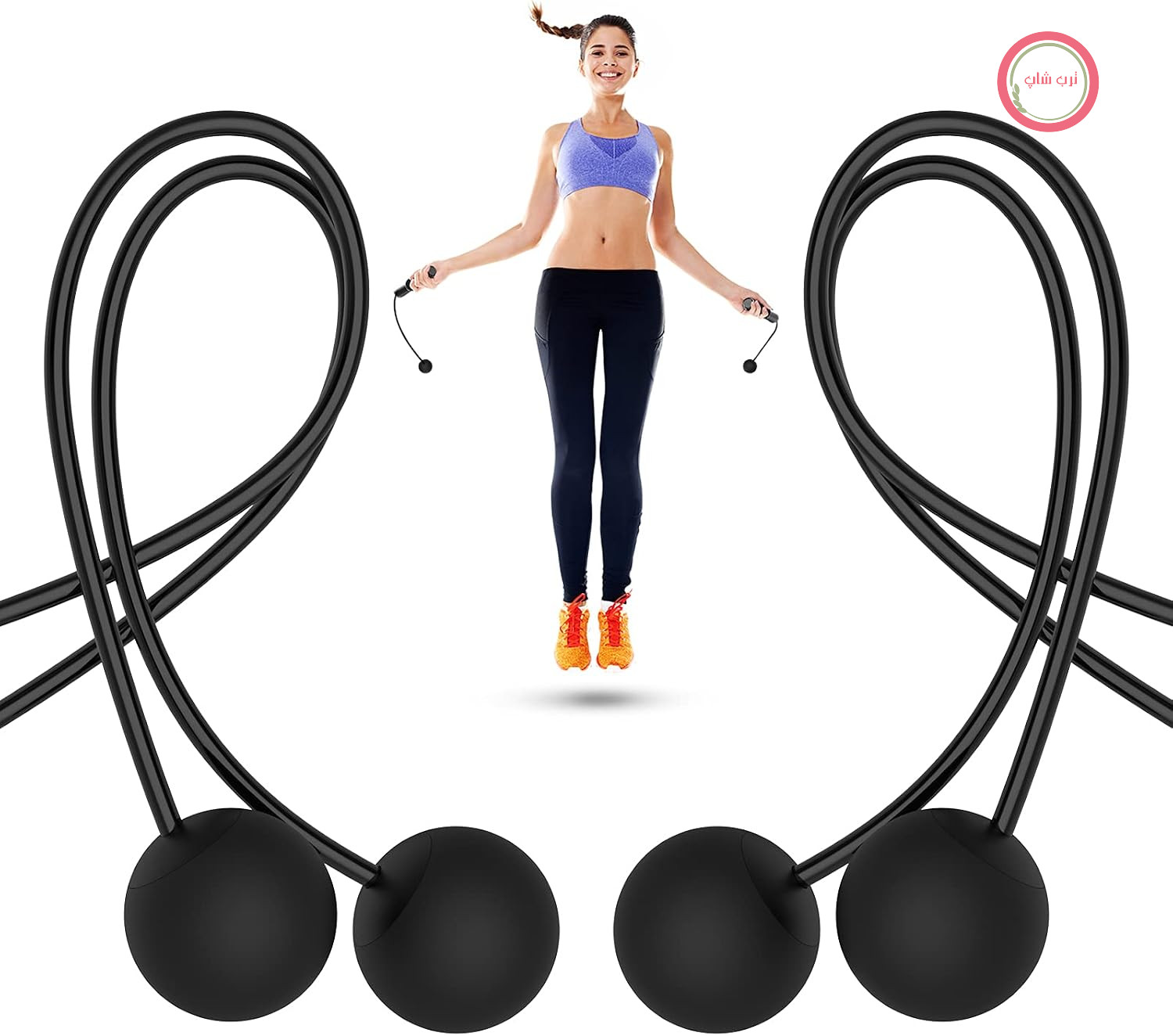 جایگزین طناب پرش بی‌سیم رنفو آمریکا توپ وزنه‌دار برای طناب پرش RENPHO Smart، قطر ۴.۵ میلی‌متر، دسته‌ها شامل نمی‌شوند، بسته ۲ عددی