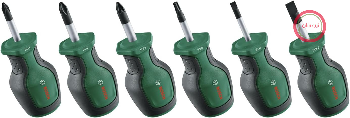 مجموعه پیچ‌گوشتی بوش مدل Stubby، 6 تکه (پیچ‌گوشتی‌های جمع‌وجور برای کار در فضاهای تنگ