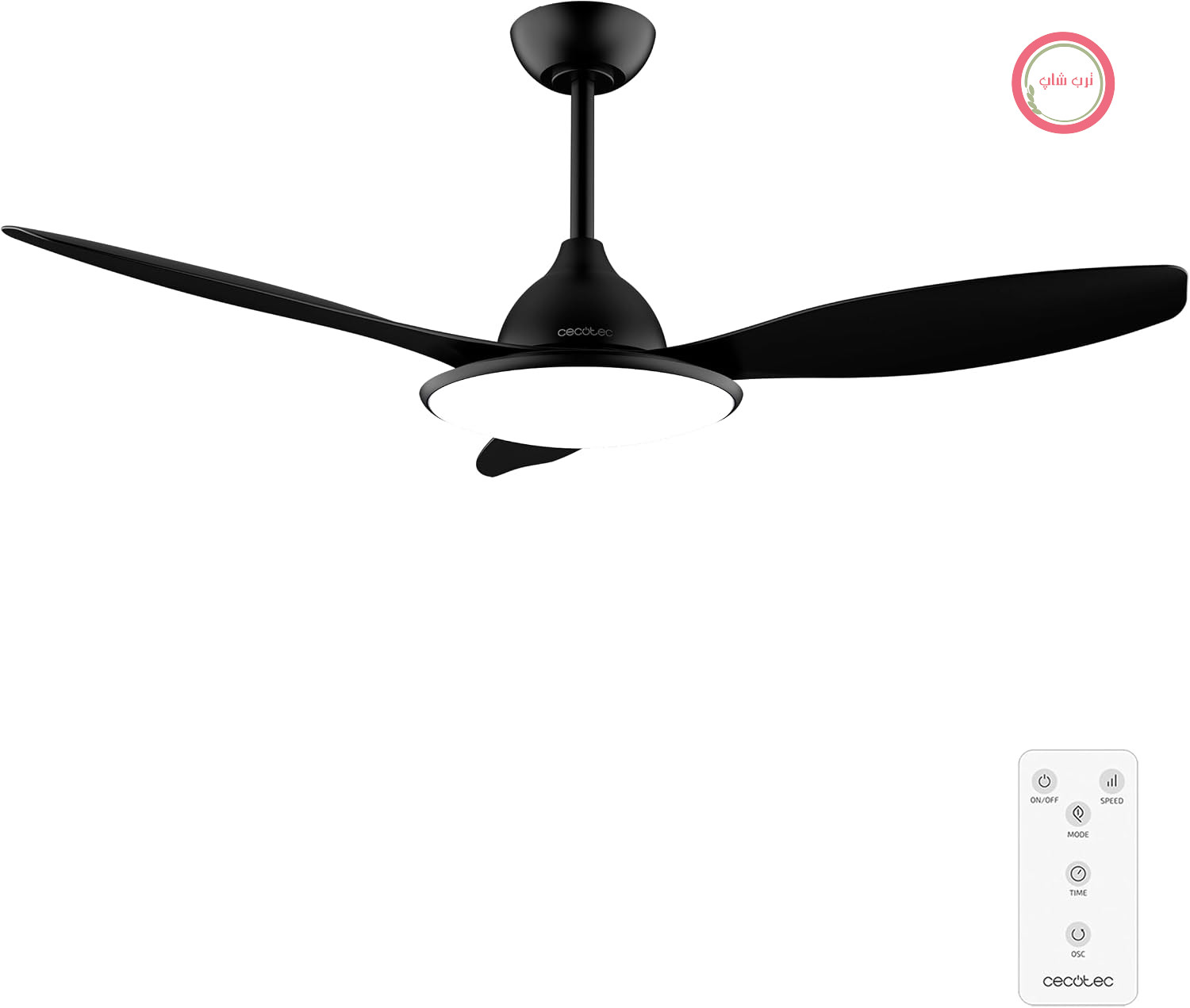 پنکه سقفی چراغ‌دار سکوتک اسپانیا Cecotec 4800 چراغ LED | کنترل از راه دور، تایمر تا ۸ ساعت، ۶ سطح سرعت، مشکی