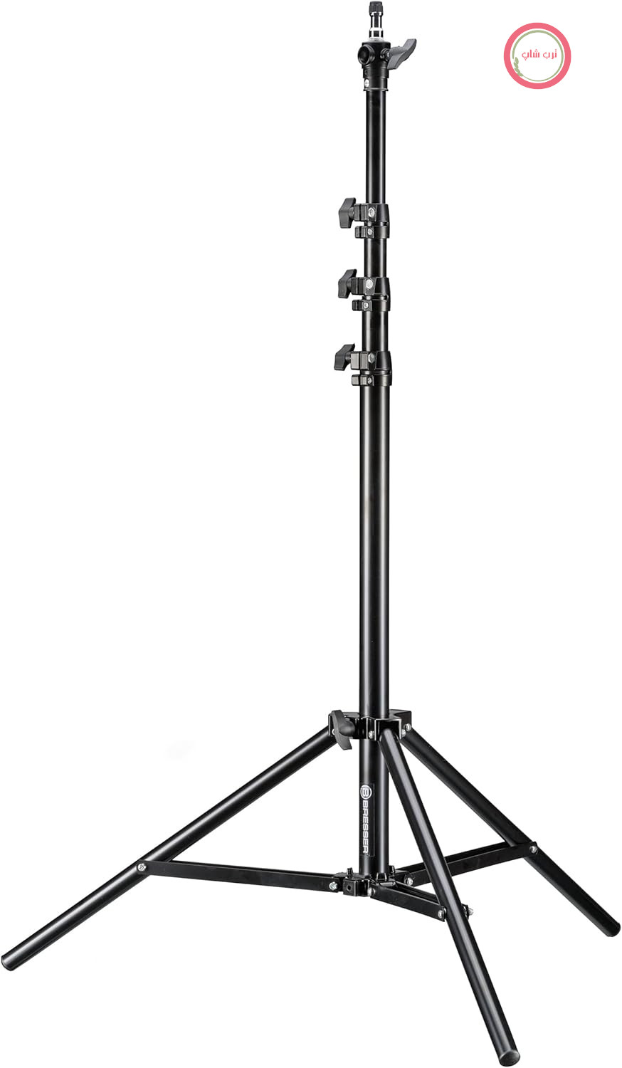 پایه چراغ جمع و جور Bresser F001963 BR-TP240 PRO-1، 220 سانتی متر مشکی | آلومینیومی، قابل تنظیم از 80.5 تا 240 سانتی متر، در حالت تا شده 71.5 سانتی متر، آداپتورهای اسپیگات 1/4 اینچی و 3/8 اینچی، 1.3 کیلوگرم