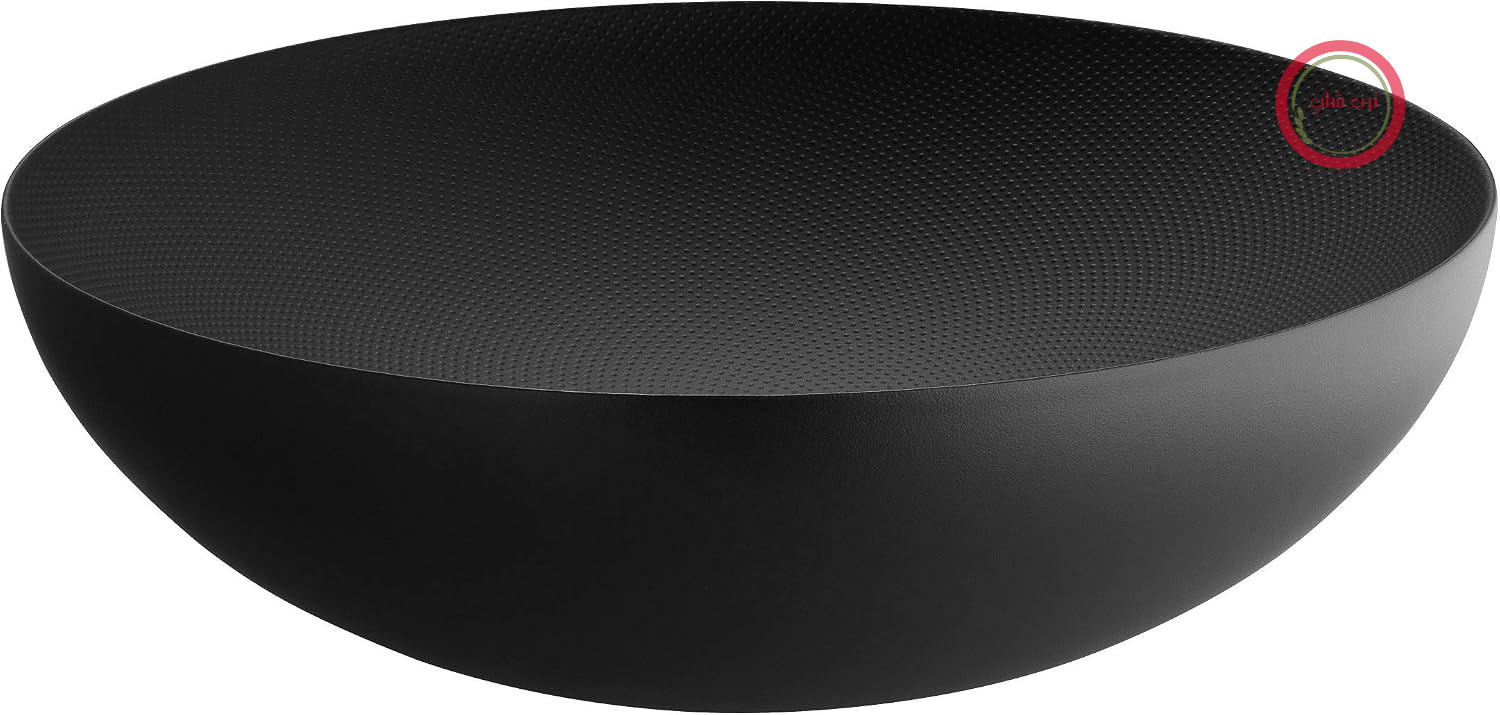 کاسه استیل دو جداره Alessi مدل DUL02/32BT - طرح: مشکی، روکش رزین اپوکسی، با تزئینات برجسته