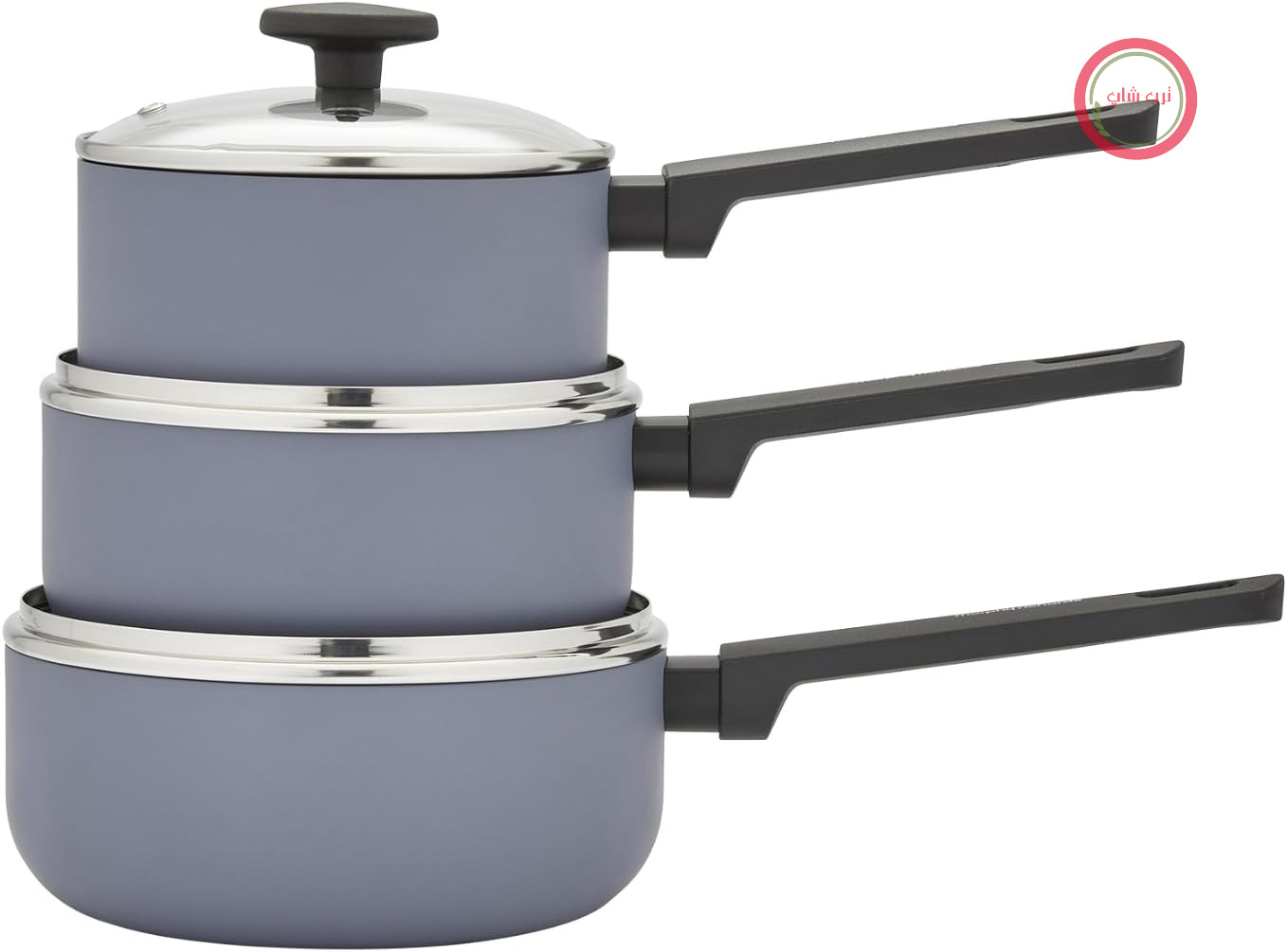 سرویس قابلمه مورفی ریچاردز انگلستان Morphy Richards مدل ۸۵۹۰۰۲، جنس آلومینیوم بازیافتی، ۱۶، ۱۸ و ۲۰ سانتی‌متر ۳ تکه