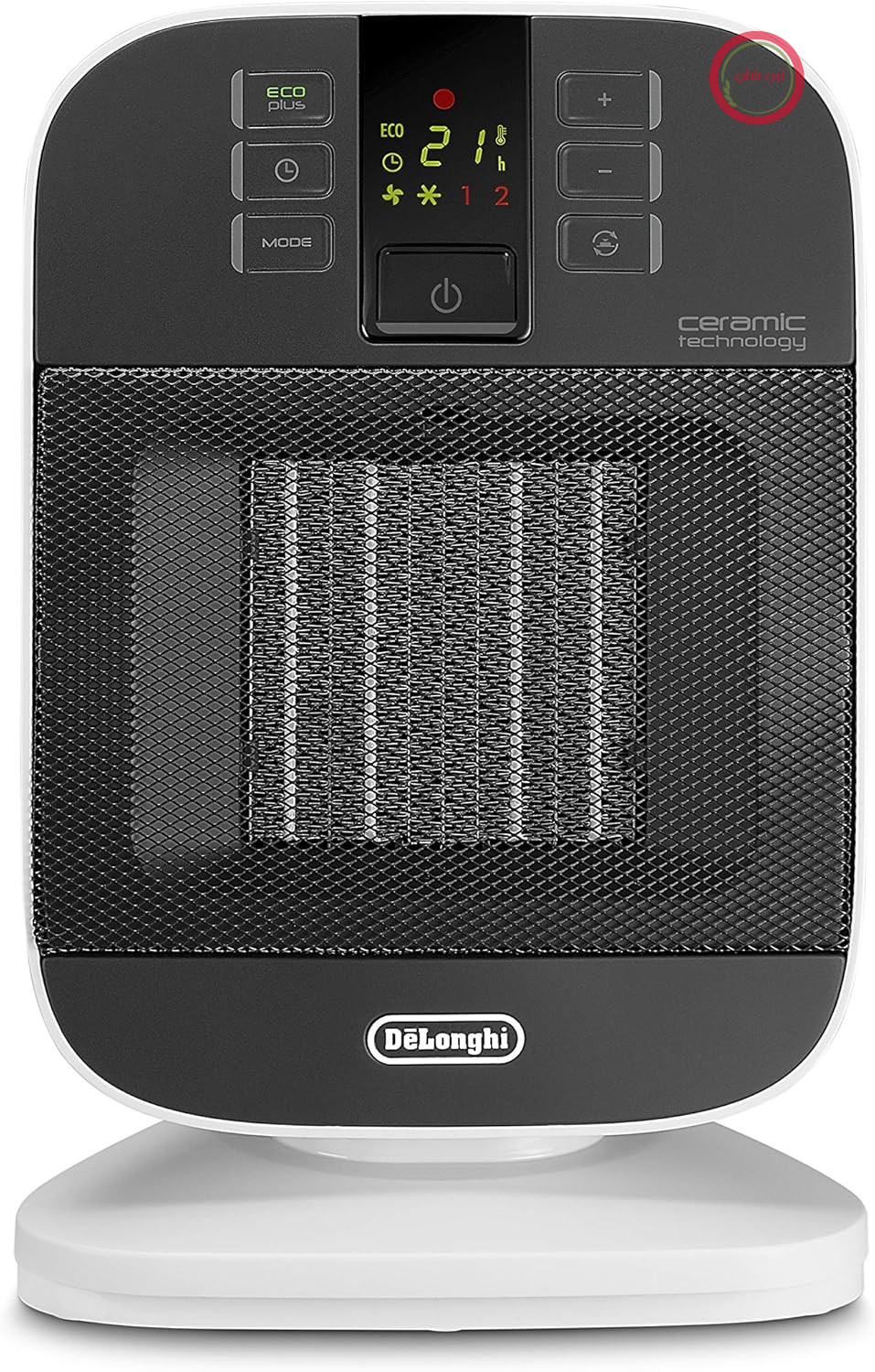 بخاری فن عمودی De Longhi hfx60 V20 Ceramico، سفید/مشکی
