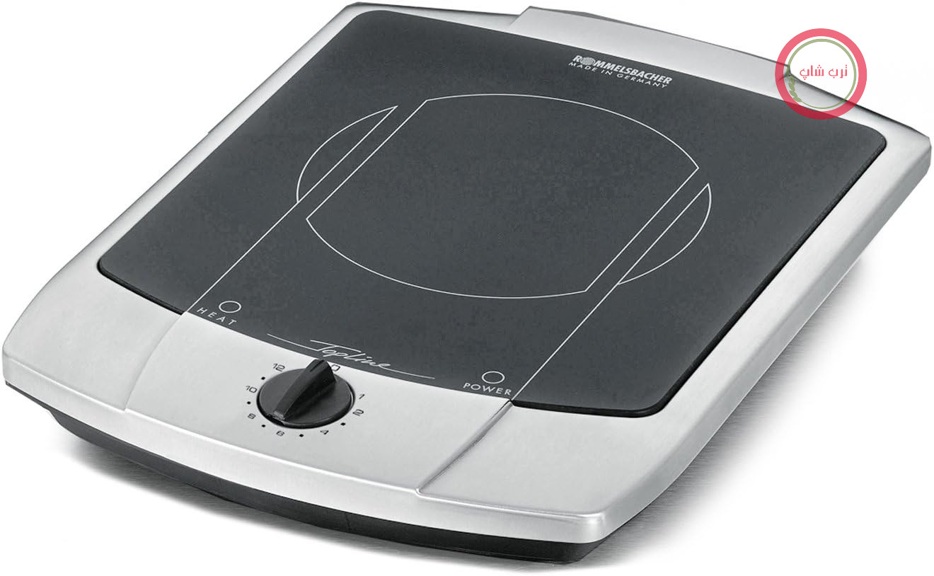 صفحه داغ تکی ROMMELSBACHER مدل CT 1800/E، سطح پخت SCHOTT CERAN®، ناحیه پخت ۱۸۰ میلی‌متری، صرفه‌جویی در مصرف انرژی، زمان گرمایش کوتاه، کنترل بدون پله، محافظت در برابر گرمای بیش از حد، استیل ضد زنگ