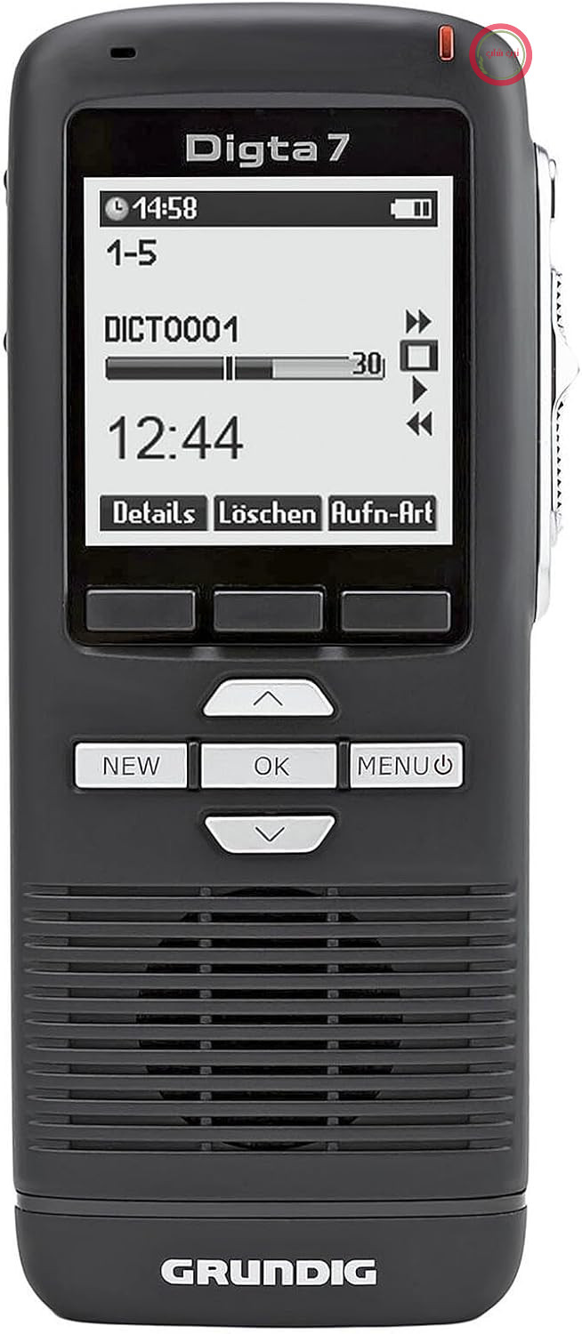 دستگاه دیکته دیجیتال Grundig Digta 7 (PDM7020-12)، دستگاه دیکته دستی شامل نرم‌افزار دیکته، ۱۶۰ در ۱۶۰ پیکسل