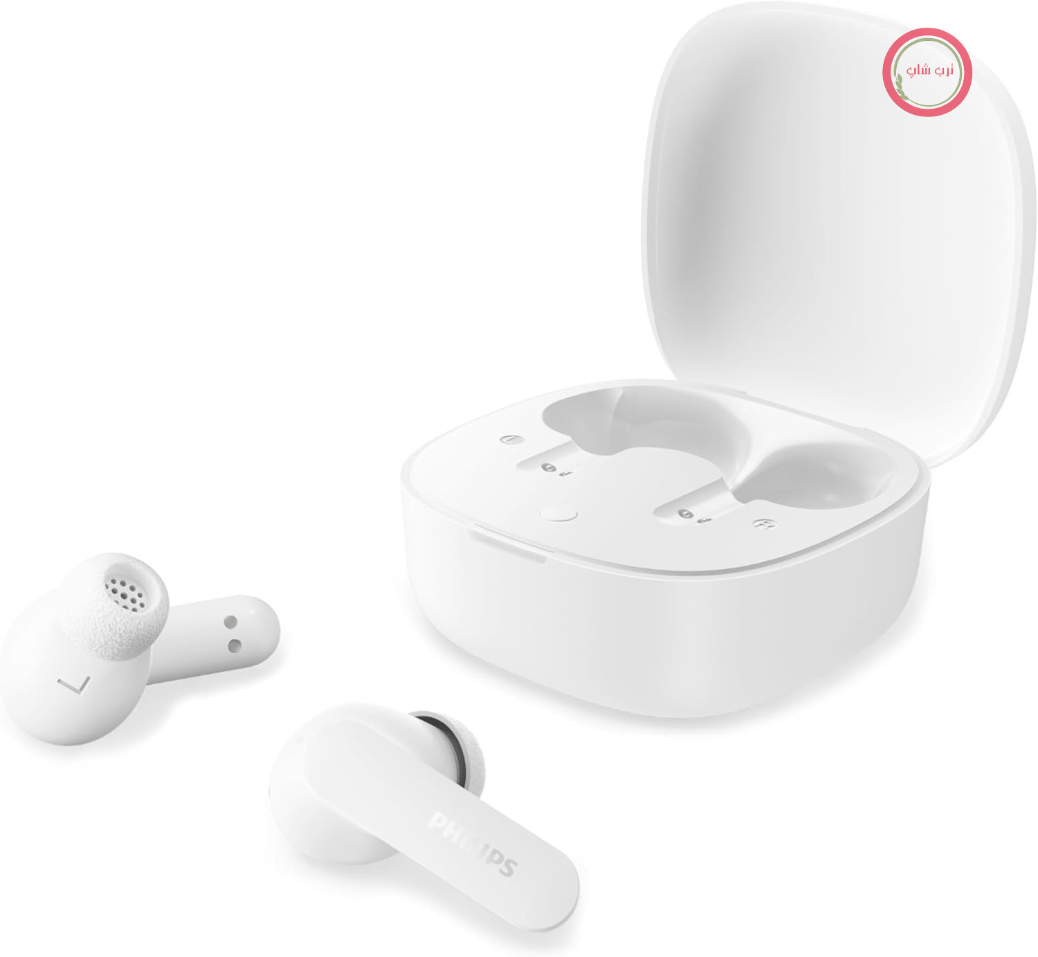 هدفون بی‌سیم فیلیپس TAT2200WT با قابلیت حذف نویز فعال، ۳۶ ساعت زمان پخش، هدفون SecureFit، ۴ میکروفون، تماس‌های شفاف، بلوتوث ۶.۰، IPX4، قاب جمع‌وجور، سفید