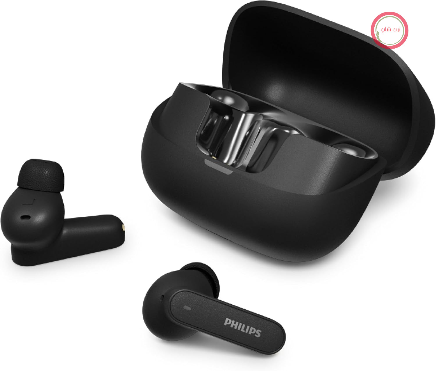 هدفون‌های بی‌سیم Philips TAT3000 True Wireless با قابلیت حذف نویز تطبیقی، تا ۴۸ ساعت پخش، سرگوشی‌های سیلیکونی SecureFit، ۶ میکروفون، بلوتوث ۶.۰، Auracast، IPX4 و کیس شارژ جمع‌وجور